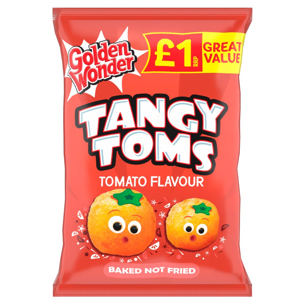 Golden Wonder Tangy Toms Tomato Flavour 18 x 63g - Snacks Crisps