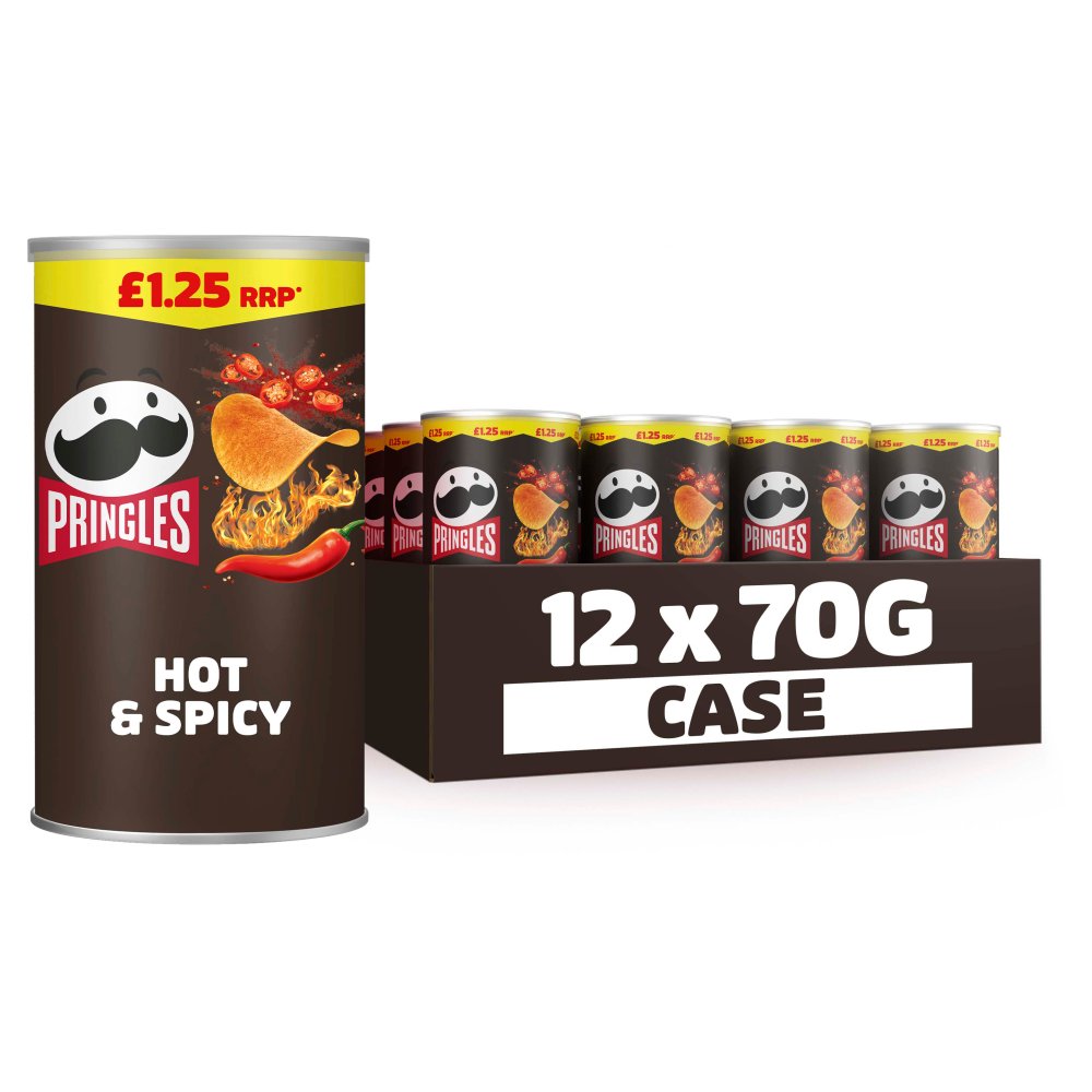 Pringles Hot & Spicy 12 x 70g - Snacks Crisps