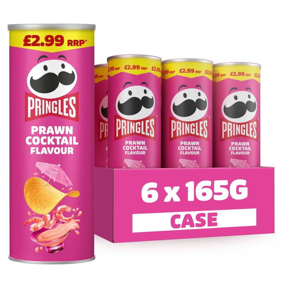 Pringles Prawn Cocktail Flavour 6 x 165g - Snacks Crisps