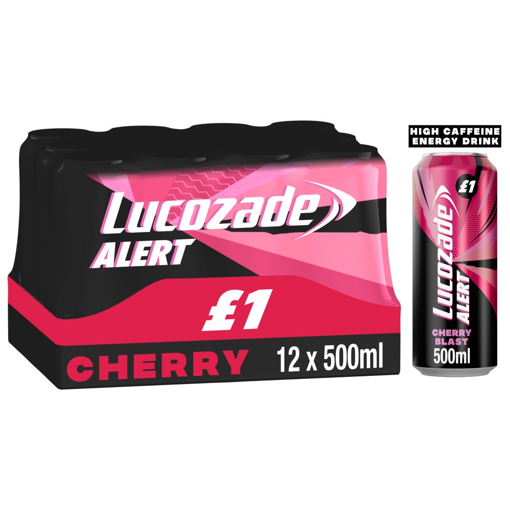 Lucozade Alert Cherry Blast Energy Drink 12 x 500ml