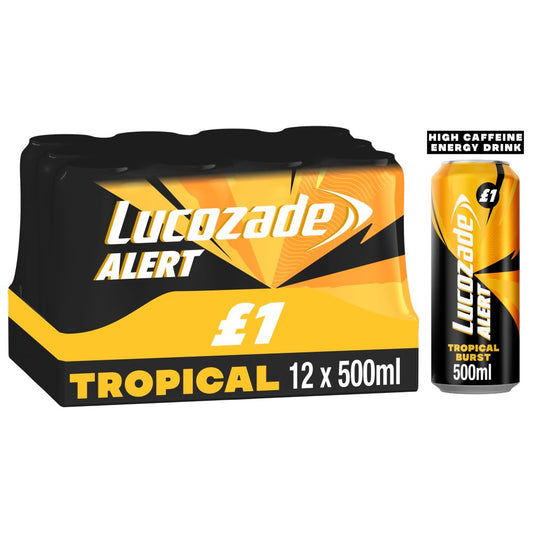 Lucozade Alert Tropical Burst 12 x 500ml Energy Drink