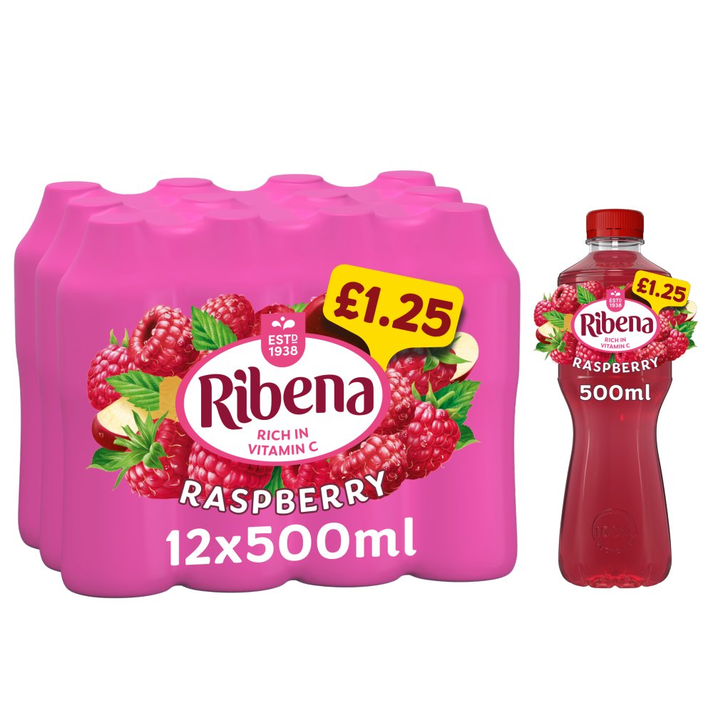 Ribena Raspberry Juice Drink 12 x 500ml