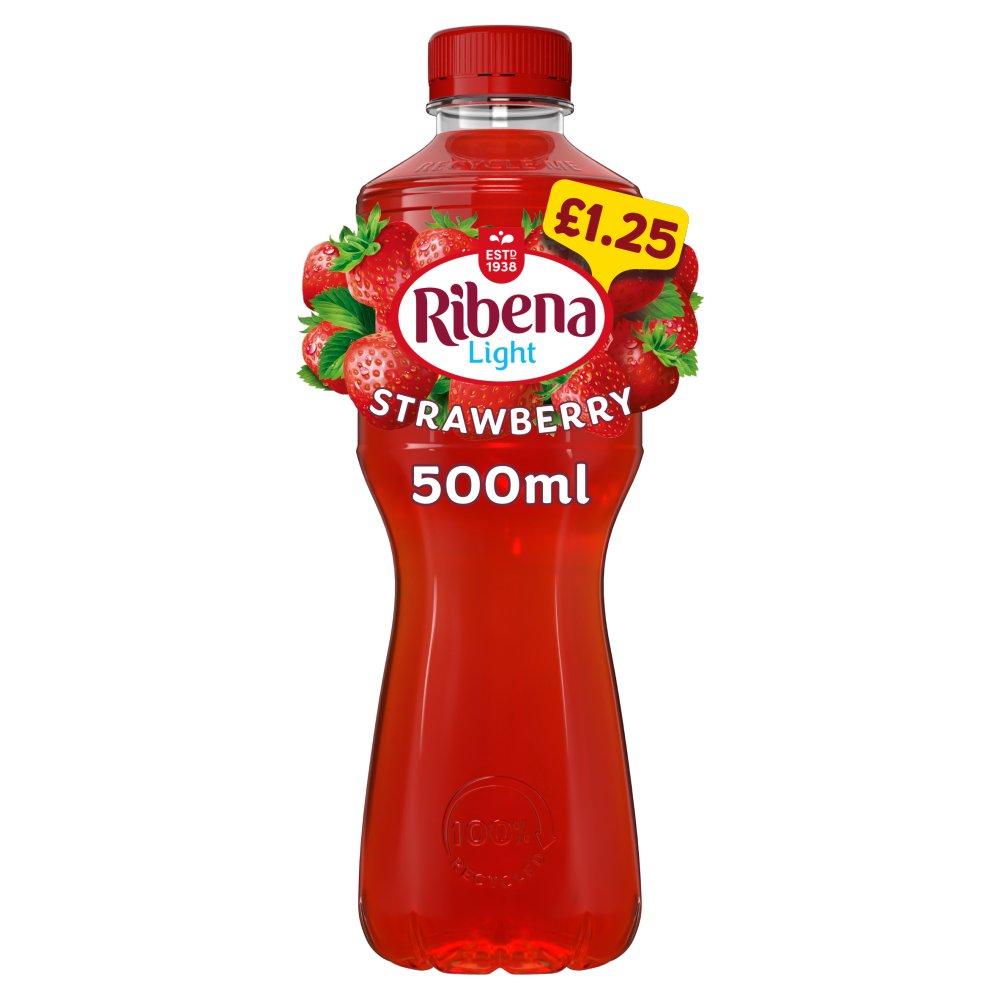 Ribena Strawberry Juice Drink 12 x 500ml No Added Sugar