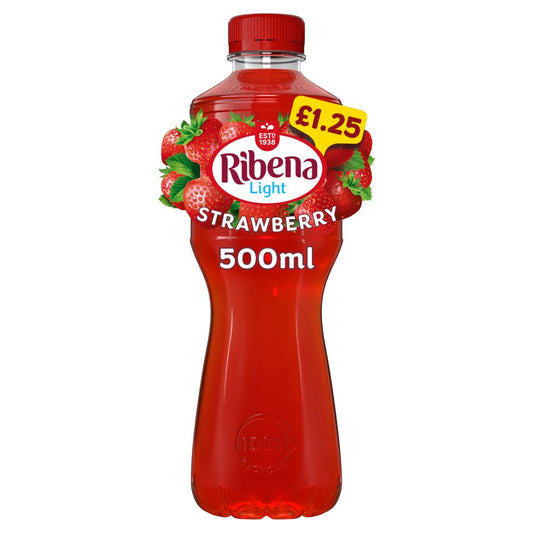 Ribena Strawberry Juice Drink 12 x 500ml - No Added Sugar
