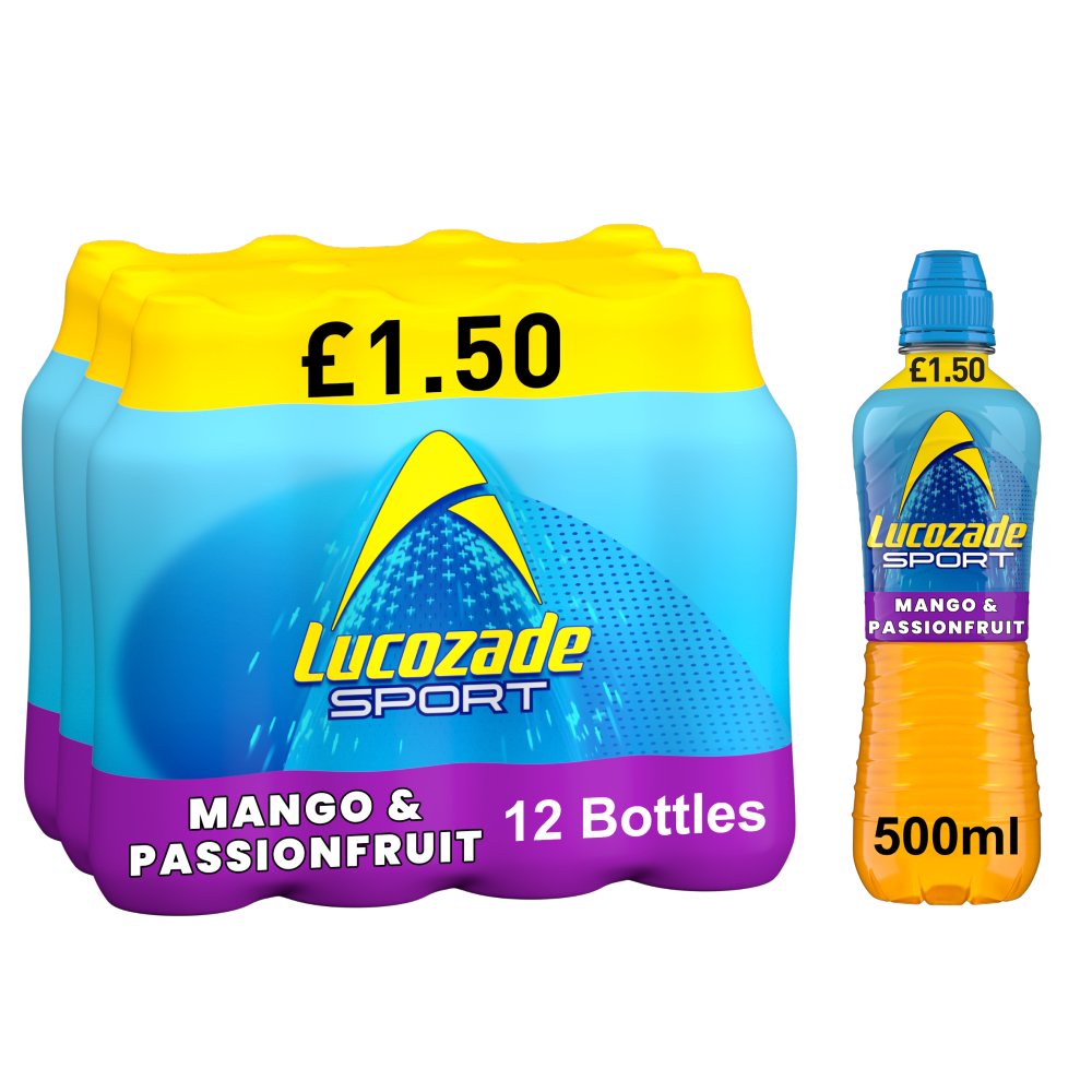 Lucozade Sport Drink Mango &amp; Passion Fruit 12 x 500ml