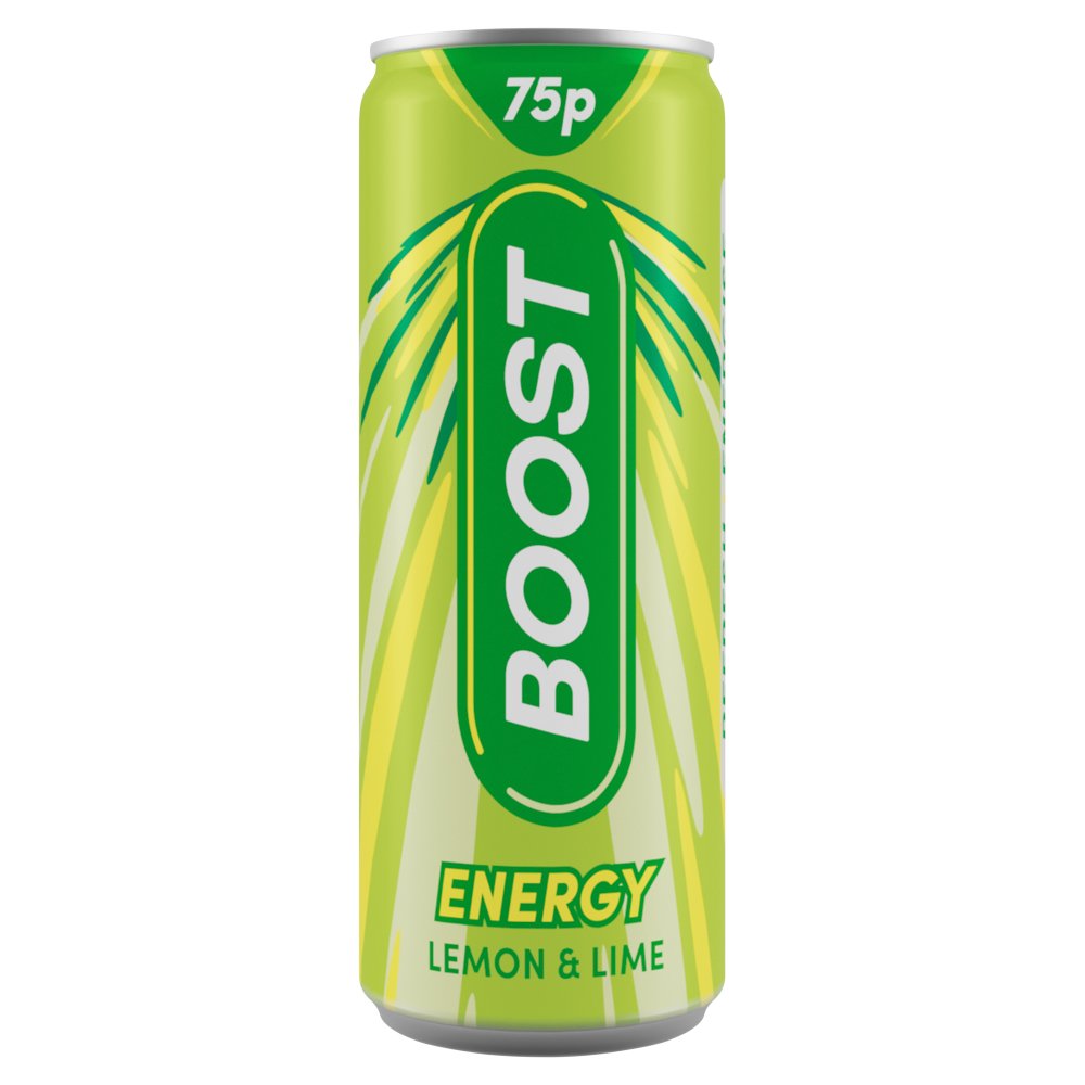 Boost Energy Lemon & Lime 24 x 250ml Energy Drinks