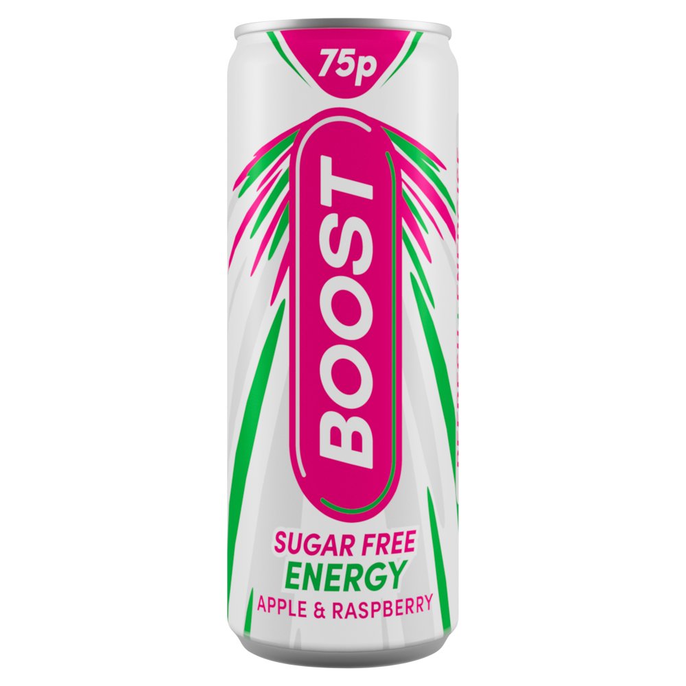 Boost Sugar Free Energy Apple &amp; Raspberry 24 x 250ml