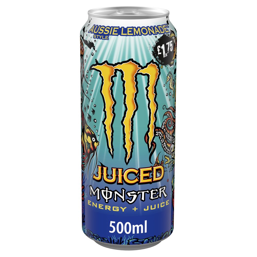 Monster Aussie Lemonade Energy Drink + Juiced 12 x 500ml
