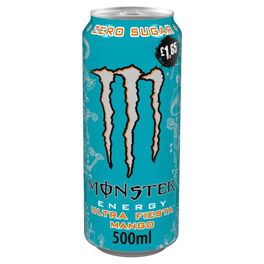 Monster Ultra Fiesta Mango Zero Sugar 12 x 500ml Energy Drink