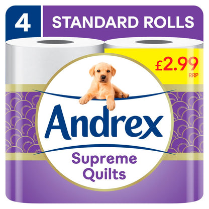 Andrex Ultimate Quilts 24 Toilet Rolls - 6 x 4 Tissue Rolls Pack