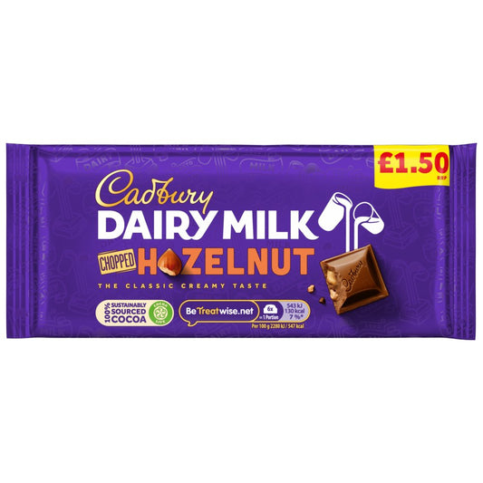 Cadbury Dairy Milk Chopped Hazelnut 22 x 95g - Chocolate Bars