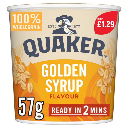 Quaker Golden Syrup Porridge 8 x 57g - 0at So Simple Pot