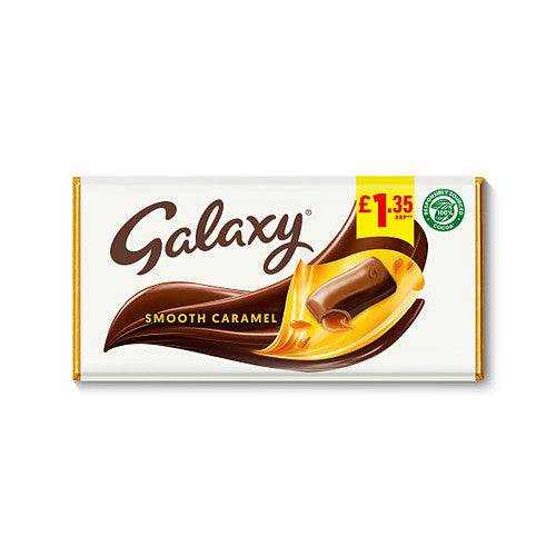 Galaxy Smooth Caramel & Milk Chocolate Block Bar 135g × 24 × 1