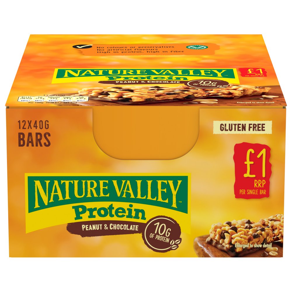 Nature Valley Protein Peanut &amp; Chocolate 12 x 40g Bars