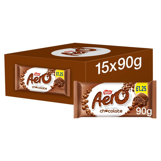 Aero Purely Chocolate 15 x 90g - 15 Sharing Bars