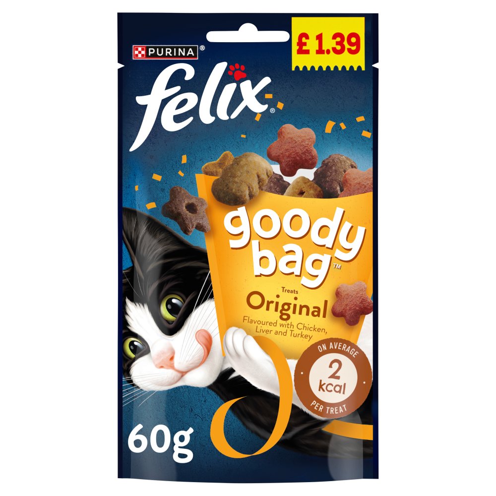 FELIX Goody Bag Original Chicken, Liver and Turkey 8 x 60g - Cat Treats