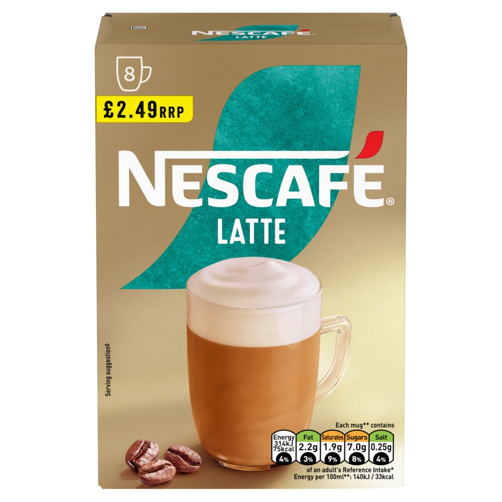 Nescafe Latte Instant Coffee 8 x 18g Sachets