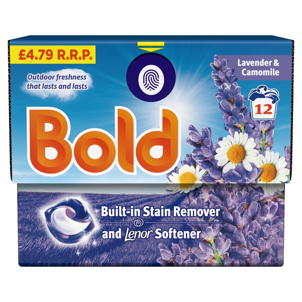 Bold Lavender &amp; Camomile Washing Capsules 48 Pods - 12s × 4 Detergent