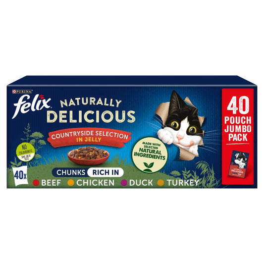 Felix Natural 40 x 80g Mixed Selection in Jelly - Wet Cat Food