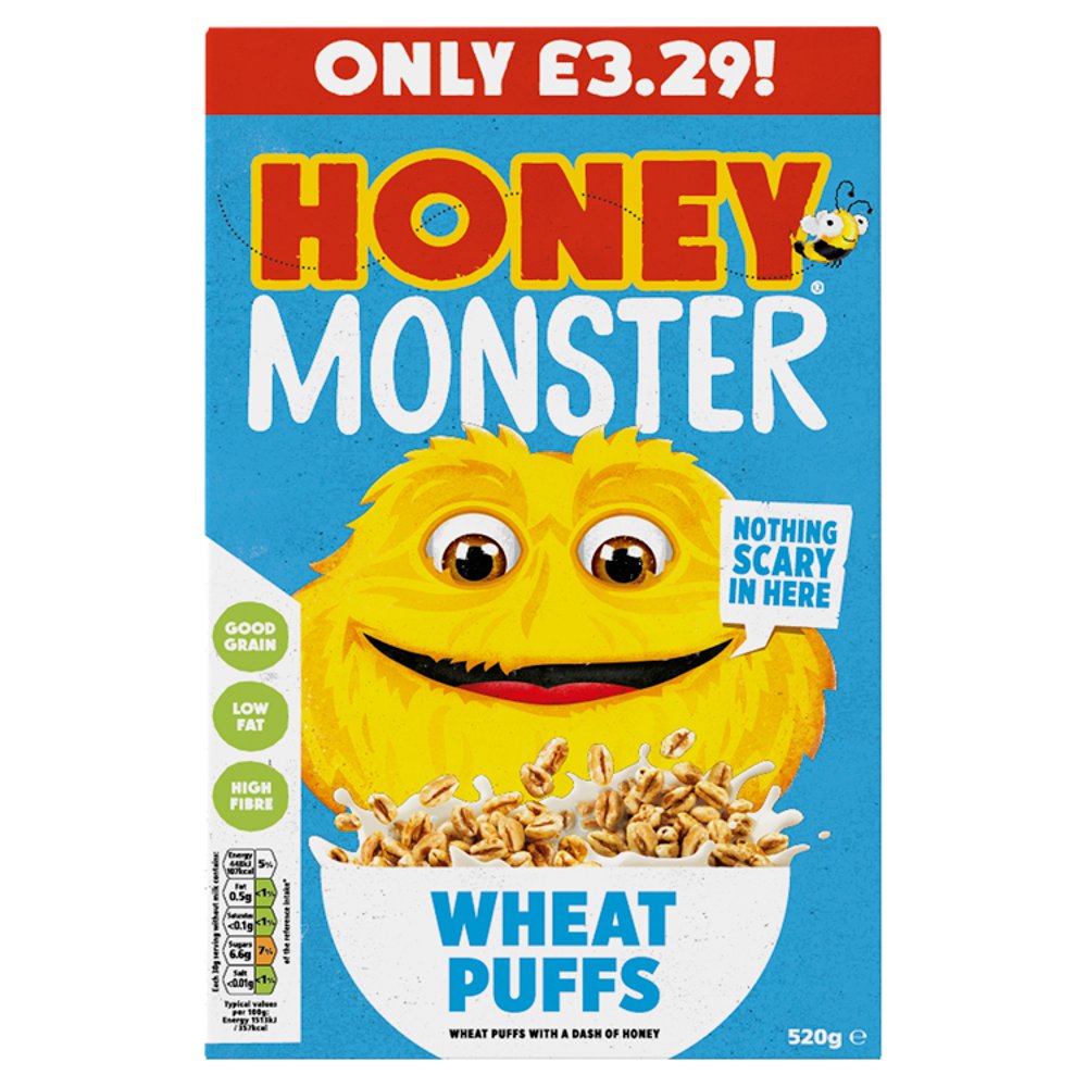 Honey Monster Wheat Puffs 6 x 520g