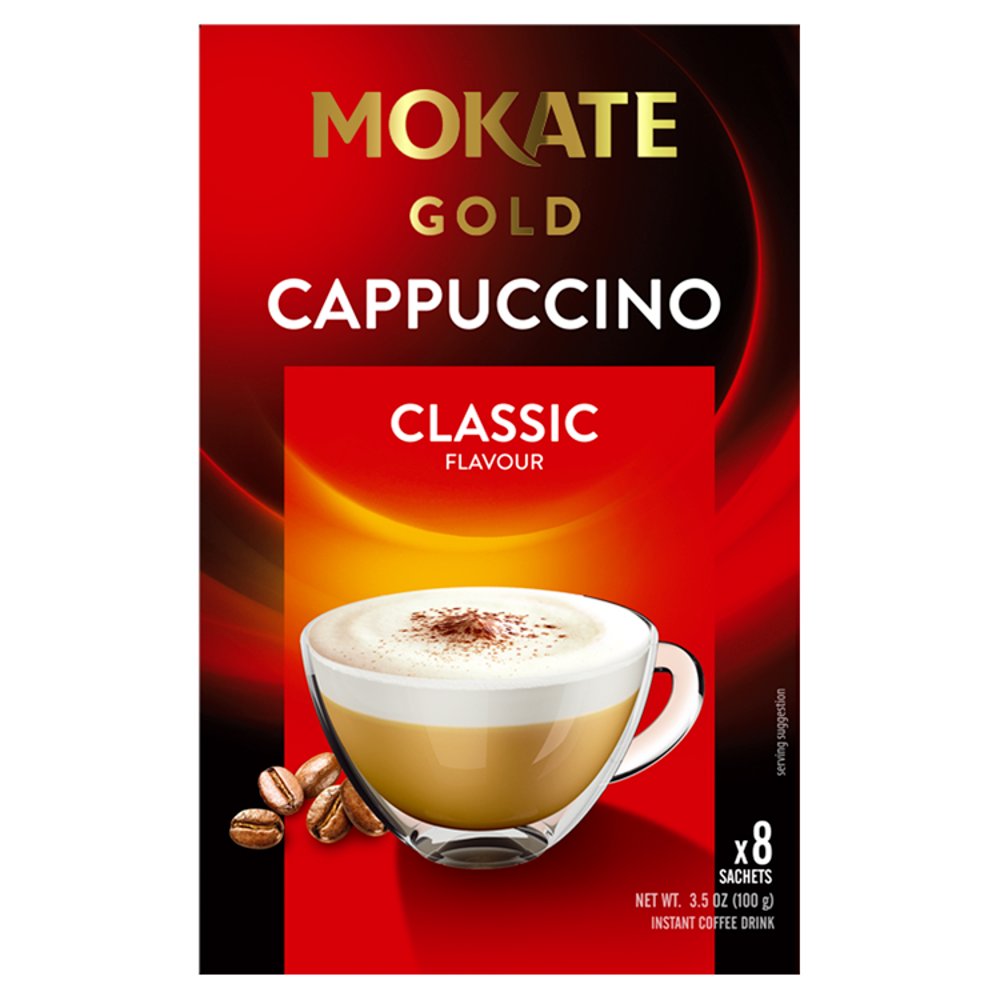 Mokate Gold Cappuccino Classic Flavour Instant Coffee Drink 8 x 12.5g (100g)