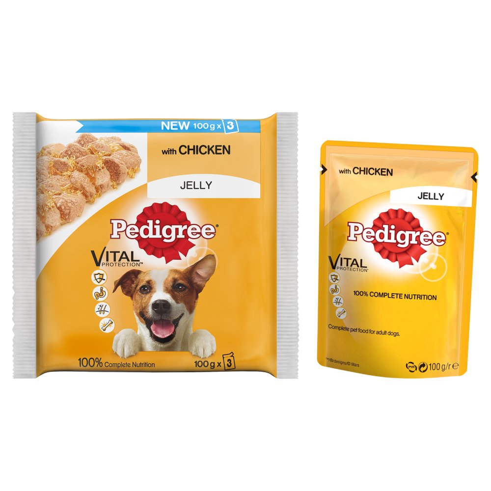 Pedigree Adult Chicken in Jelly 14x100g- Adult Wet Dog Pouches