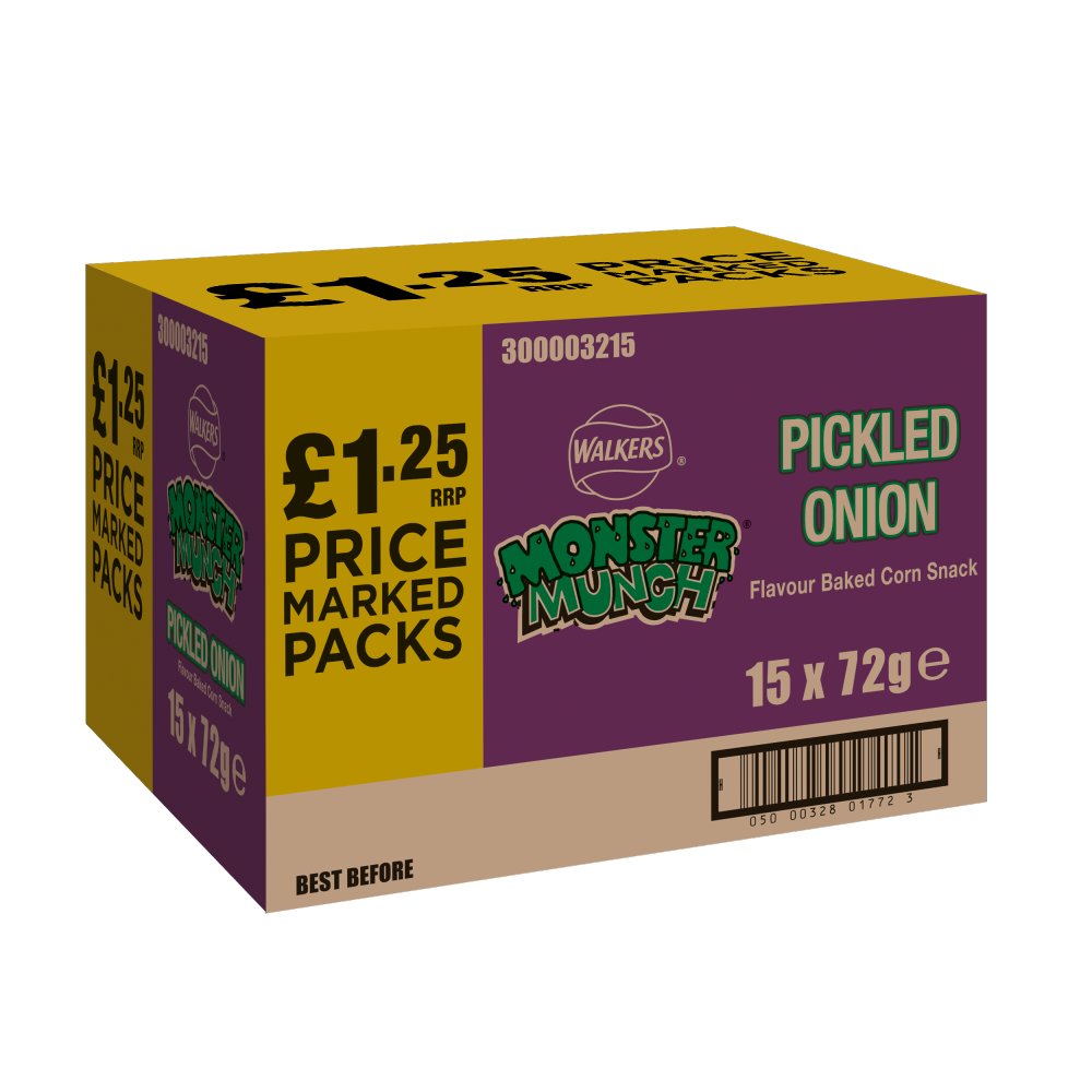 Walkers Monster Munch Pickled Onion 18 x 72g - Snacks Crisps