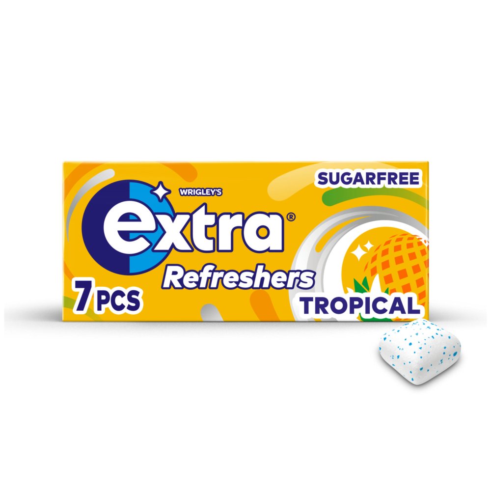 Extra Refreshers Tropical Sugarfree 16x15.6g Chewing Gums Box