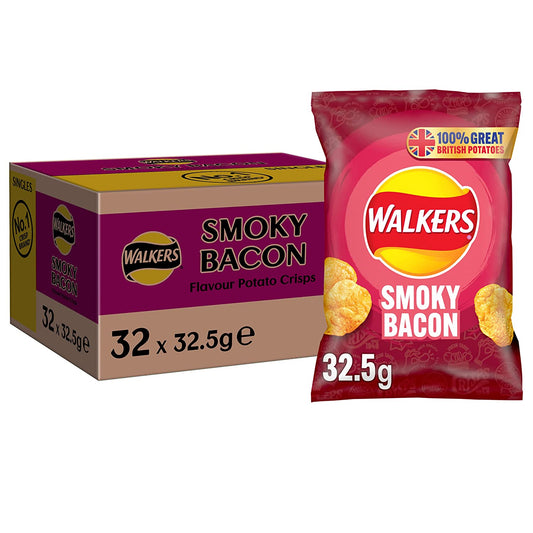 Walkers Smoky Bacon Crisps 32 x 32.5g