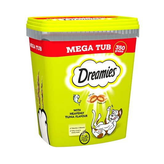 Dreamies Biscuits 350g Tuna Flavour Bulk Mega Tub - Cat Treats
