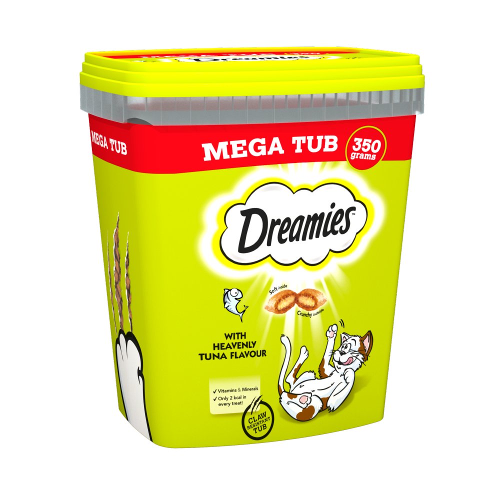 Dreamies Biscuits 350g Tuna Flavour Bulk Mega Tub - Cat Treats