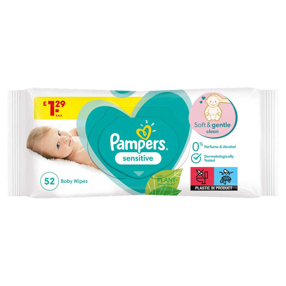 Pampers Sensitive 12 × 52 Baby Wipes Pack