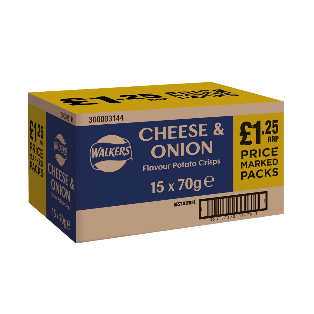 Walkers Cheese & Onion Crisps 15 x 70g