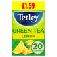 Tetley Green Tea Lemon 20 Tea Bags 40g ( Pack of 4 )