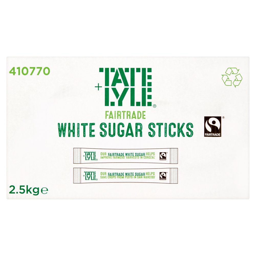 Tate & Lyle Fairtrade White Sugar Sticks 2.5kg (1000 x 2.5g)