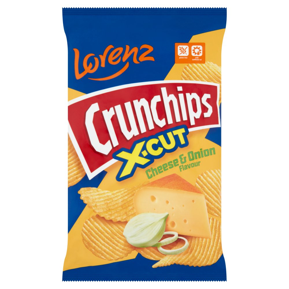 Lorenz X-Cut Crunchips Cheese & Onion 12 x 75g