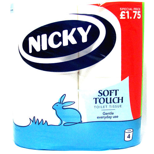 Nicky Soft Touch 40 Toilet Roll - 10 x 4 Tissue Rolls Pack