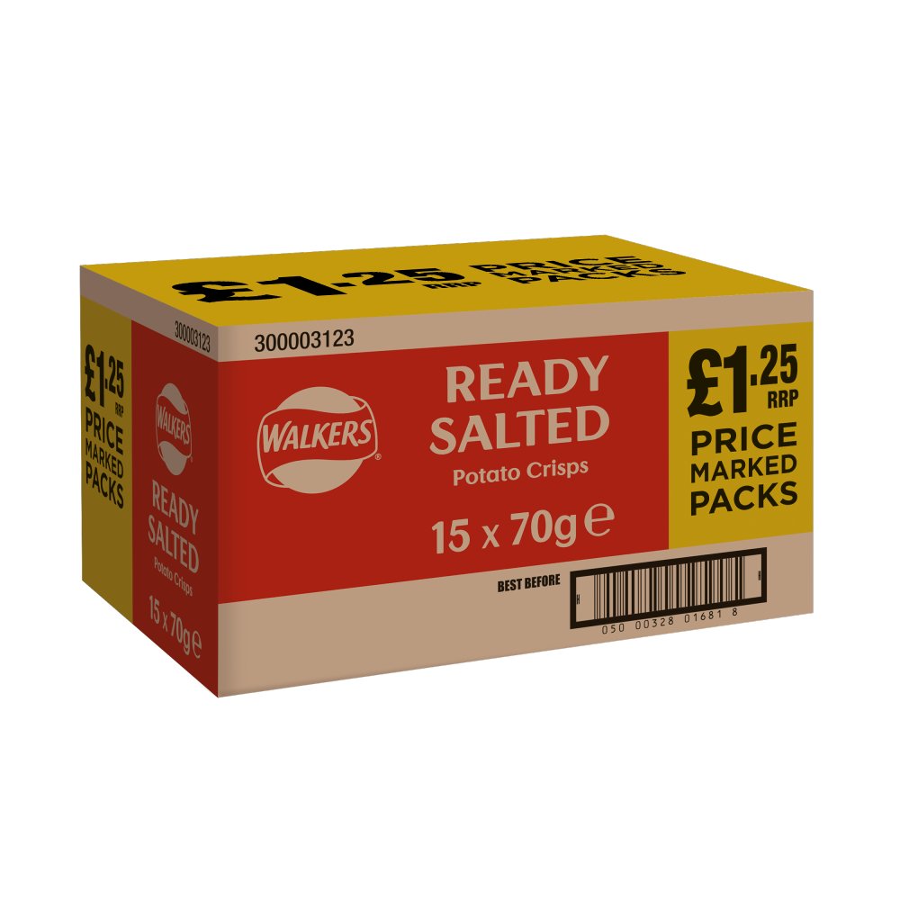 Walkers Ready Salted Crisps 15 x 70g