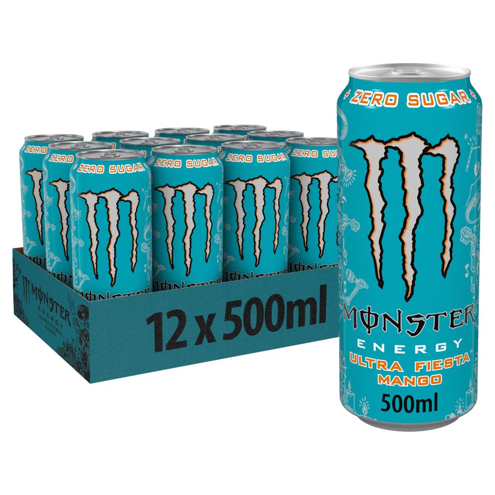Monster Ultra Fiesta Mango Zero Sugar 12 x 500ml Energy Drink