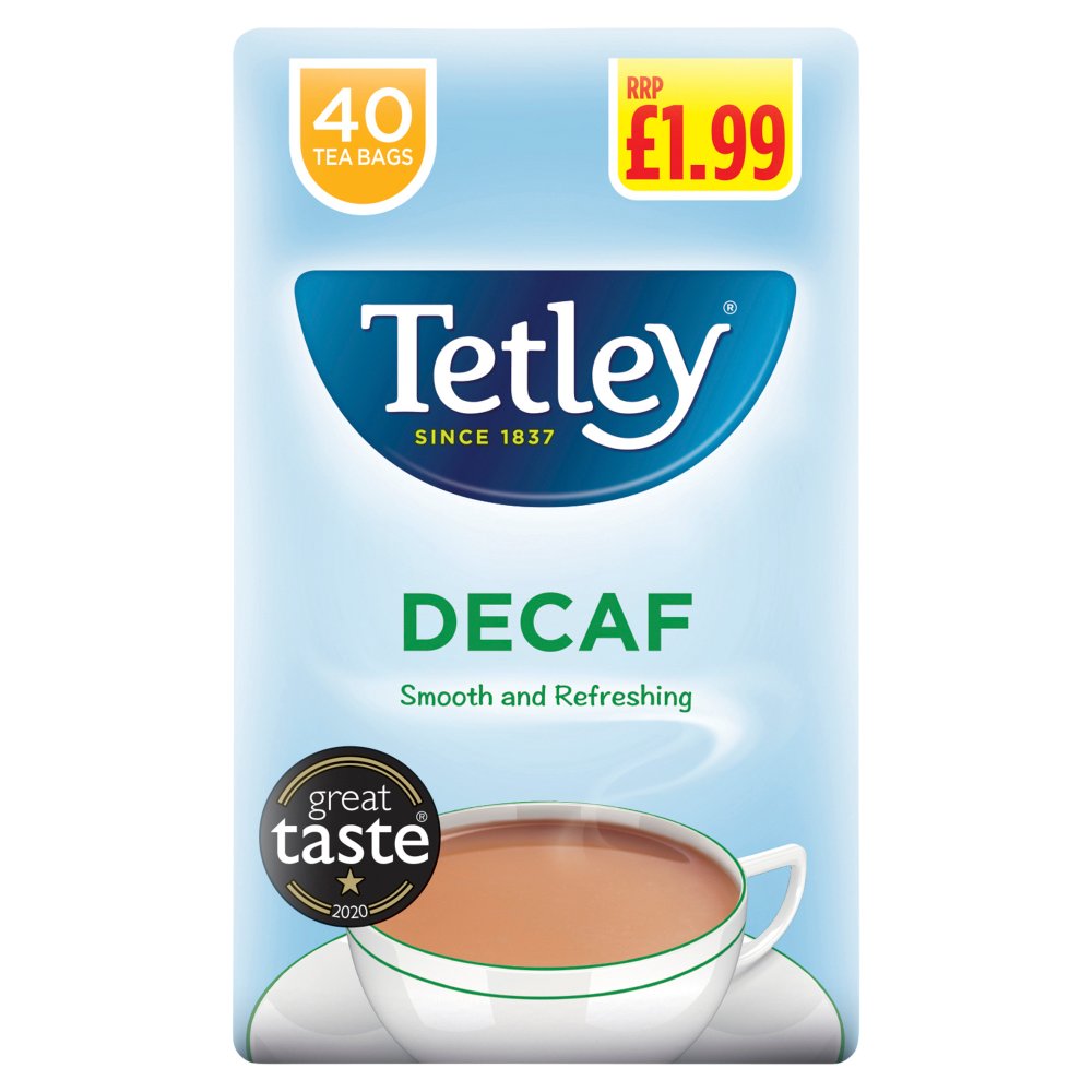 Tetley Decaf 40 Tea Bags 125g ( Pack of 6 )